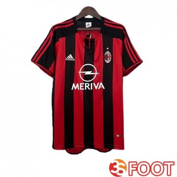 Maillot De Foot AC Milan Retro Domicile Rouge Noir 2003-2004