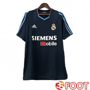 Maillot De Foot Real Madrid Retro Exterieur Noir 2003-2004