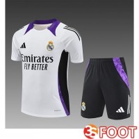Ensemble Training T-Shirts Real Madrid Enfant Blanc/Noir/Pourpre 2025/2026