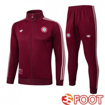Ensemble Survetement De Foot - Veste Bayern Munich Rouge 2025/2026