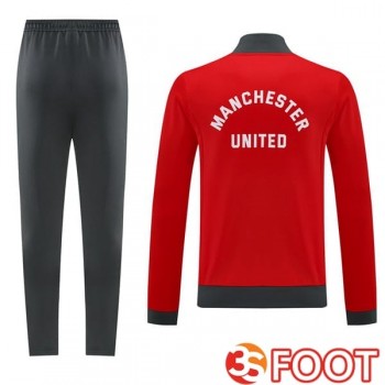 Ensemble Survetement De Foot - Veste Manchester United Rouge 2025/2026
