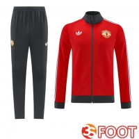 Ensemble Survetement De Foot - Veste Manchester United Rouge 2025/2026
