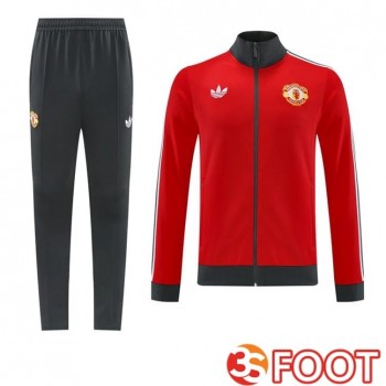 Ensemble Survetement De Foot - Veste Manchester United Rouge 2025/2026