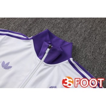 Ensemble Survetement De Foot - Veste Real Madrid Pourpre Blanc 2025/2026