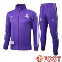 Ensemble Survetement De Foot - Veste Real Madrid Pourpre 2025/2026