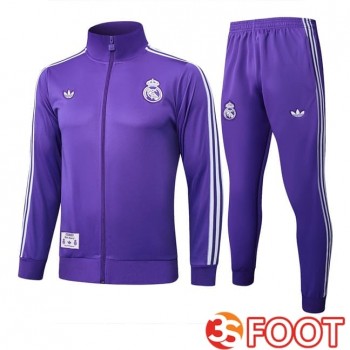 Ensemble Survetement De Foot - Veste Real Madrid Pourpre 2025/2026