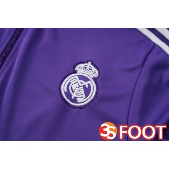 Ensemble Survetement De Foot - Veste Real Madrid Pourpre 2025/2026