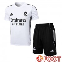 Ensemble Training T-Shirts Real Madrid + Shorts Blanc 2025/2026