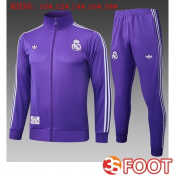 Ensemble Survetement De Foot - Veste Real Madrid Enfant Pourpre 2025/2026