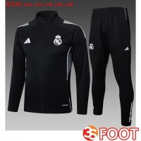 Ensemble Survetement De Foot - Veste Real Madrid Enfant Noir 2025/2026