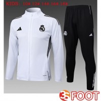 Ensemble Survetement De Foot - Veste Real Madrid Enfant Blanc 2025/2026