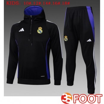 Veste A Capuche Survetement De Foot Real Madrid Enfant Noir 2025/2026