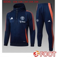 Veste A Capuche Survetement De Foot Manchester United Enfant Bleu Royal 2025/2026