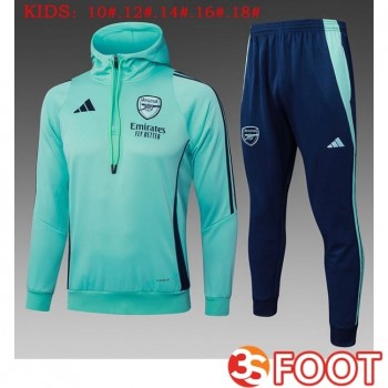 Veste A Capuche Survetement De Foot Arsenal Enfant Vert 2025/2026