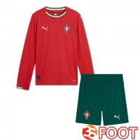 Maillot Foot Equipe De Portugal Enfant Domicile Manche Longue Rouge 2025/2026