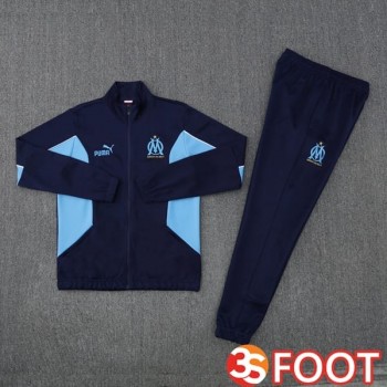 Ensemble Survetement De Foot - Veste Marseille OM Bleu Royal 2025/2026