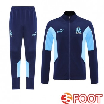 Ensemble Survetement De Foot - Veste Marseille OM Bleu Royal 2025/2026