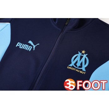 Ensemble Survetement De Foot - Veste Marseille OM Bleu Royal 2025/2026