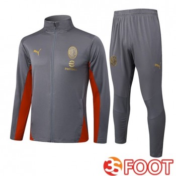 Ensemble Survetement De Foot - Veste AC Milan Gris 2025/2026