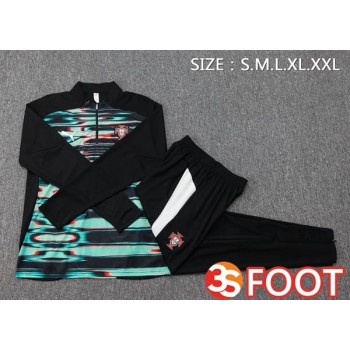 Ensemble Survetement De Foot Portugal Vert Noir 2025/2026