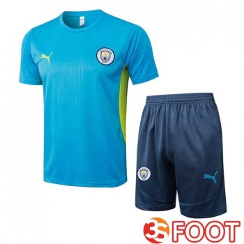 Ensemble Training T-Shirts Manchester City + Shorts Bleu 2025/2026