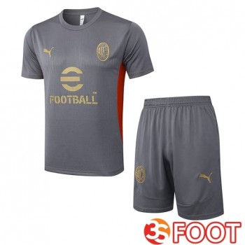 Ensemble Training T-Shirts AC Milan + Shorts Gris 2025/2026