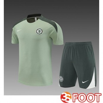 Ensemble Training T-Shirts FC Chelsea Enfant Vert 2025/2026