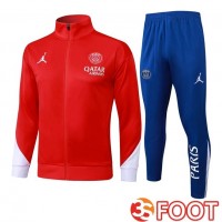 Ensemble Survetement De Foot - Veste Jordan Paris PSG Rouge 2025/2026