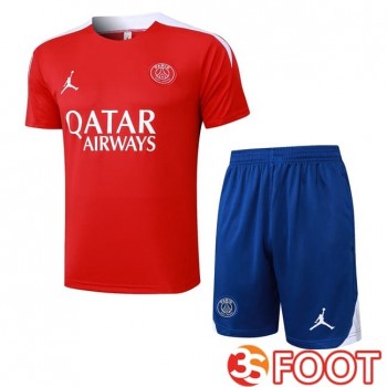 Ensemble Training T-Shirts Jordan Paris PSG + Shorts Rouge 2025/2026