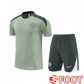 Ensemble Training T-Shirts FC Chelsea + Shorts Vert 2025/2026