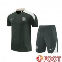 Ensemble Training T-Shirts FC Chelsea + Shorts Vert 2025/2026