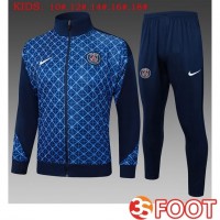 Ensemble Survetement De Foot - Veste Paris PSG Enfant Bleu Royal 2025/2026
