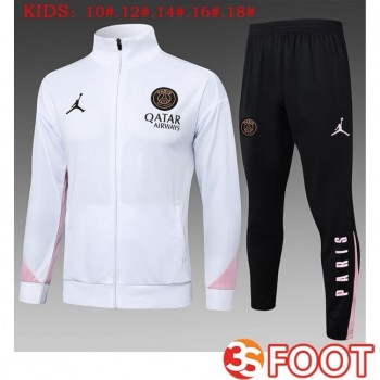Ensemble Survetement De Foot - Veste Jordan Paris PSG Enfant Blanc 2025/2026