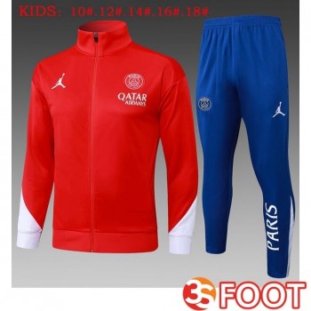 Ensemble Survetement De Foot - Veste Jordan Paris PSG Enfant Rouge 2025/2026