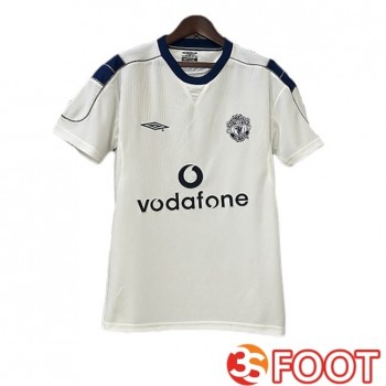 Maillot De Foot Manchester United Retro Exterieur Blanc 2000-2001