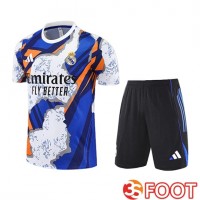 Ensemble Training T-Shirts Real Madrid Enfant Blanc/Bleu/Orange 2025/2026