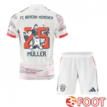 Maillot De Foot Bayern Munich (Müller 25) Enfant Exterieur Édition Spéciale Blanc 2025/2026