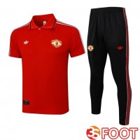 Ensemble Polo Manchester United + Pantalon Rouge 2025/2026