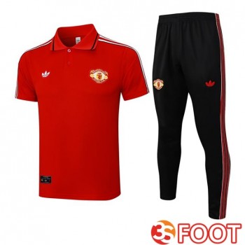 Ensemble Polo Manchester United + Pantalon Rouge 2025/2026