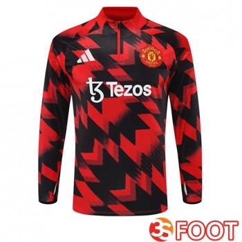 Training Sweatshirt Manchester United Rouge Noir 2025/2026