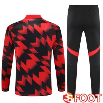 Ensemble Survetement De Foot Manchester United Rouge Noir 2025/2026
