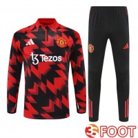 Ensemble Survetement De Foot Manchester United Rouge Noir 2025/2026