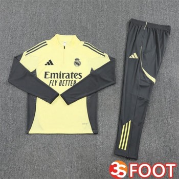 Ensemble Survetement De Foot Real Madrid Jaune 2025/2026