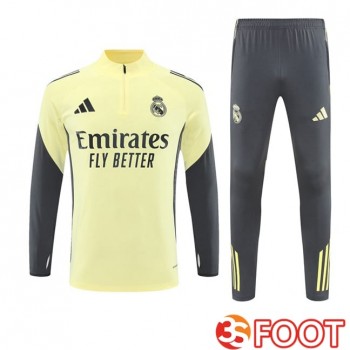 Ensemble Survetement De Foot Real Madrid Jaune 2025/2026