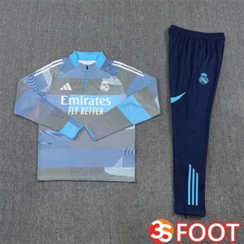 Ensemble Survetement De Foot Real Madrid Bleu 2025/2026