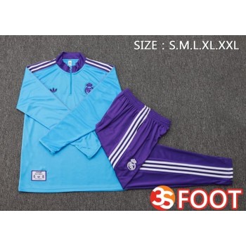 Ensemble Survetement De Foot Real Madrid Bleu 2025/2026