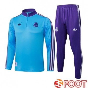 Ensemble Survetement De Foot Real Madrid Bleu 2025/2026