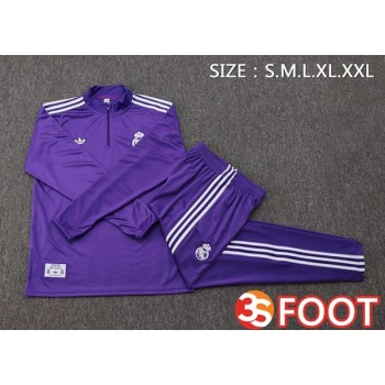 Ensemble Survetement De Foot Real Madrid Pourpre 2025/2026
