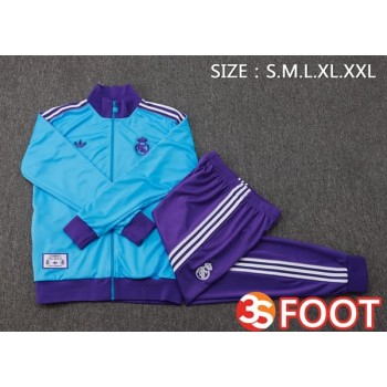Ensemble Veste Survetement De Foot Real Madrid Bleu 2025/2026