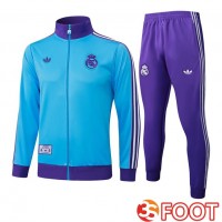 Ensemble Veste Survetement De Foot Real Madrid Bleu 2025/2026